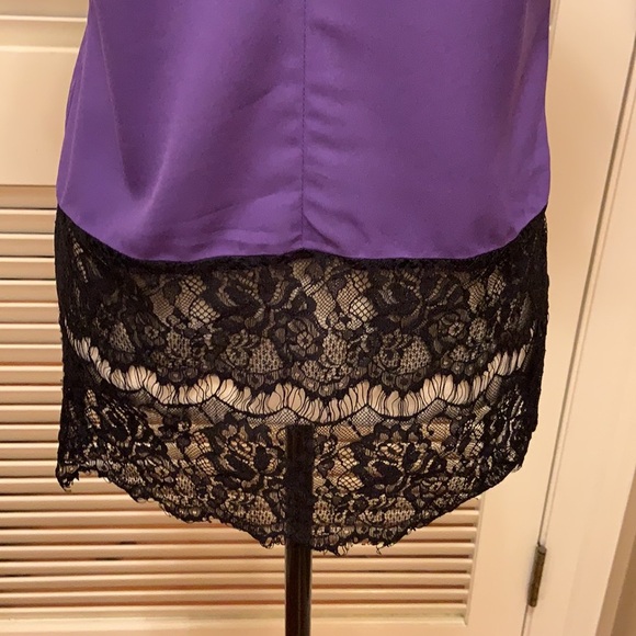 160. C. Luce Top in Purple with Black Lace - Picture 6 of 16